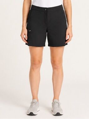 L.L. Bean Womens Black Outdoor Trail 7 inch Bermuda Cargo Shorts Stretch Size 12